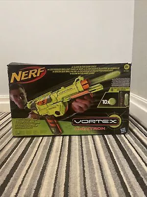 Buy Nerf Vortex Lumitron Blaster In Box With Manual And 8 Glow Discs • 15£