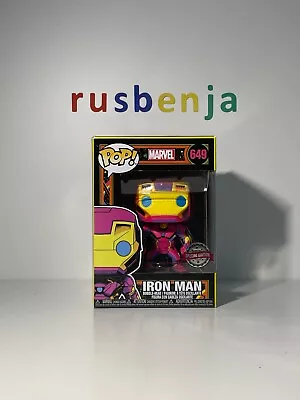 Buy Funko Pop! Marvel Avengers Blacklight Iron Man Special Edition #649 • 10.99£
