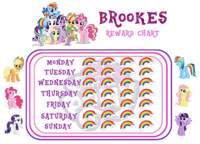 Buy Personalised My Little Pony Reward Chart Poster And Sticker Stars • 3.99£