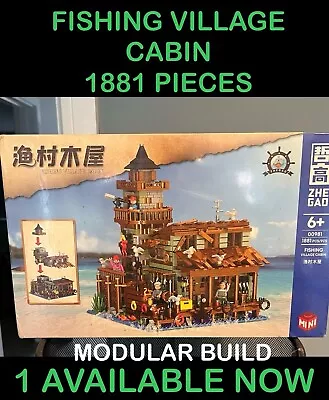 Buy Fishing Village Cabin Modular Build 1881 Pieces With Figures 1 Available Now • 74£