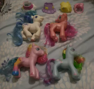 Buy My Little Pony MLP G3 X4 Rainbow Dash, Toola Roola, Peri Winkle & Sky Wishes • 3.99£