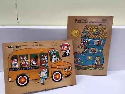 Buy 2 X Vintage Wooden Fisher Price Jigsaws • 14.95£