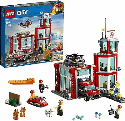 Buy LEGO 60215 City Fire Station Playset With Light And Sound-BRAND NEW SEALED • 51.97£