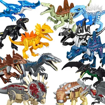 Buy 8 Pcs Dinos Fit Jurassic World Lego Dinosaur Tyrannosaurus Rex Park Raptor Toys • 45.60£
