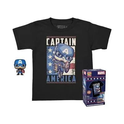 Buy Funko Pop! Pocket Pop And Tee: Marvel - Captain America, Kids Small (US IMPORT) • 25.21£
