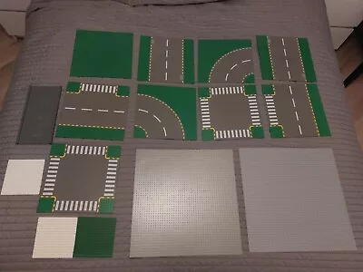 Buy 15 LEGO Baseplates Bundle. Large Grey, Green With Roads And Small White + Green • 0.99£