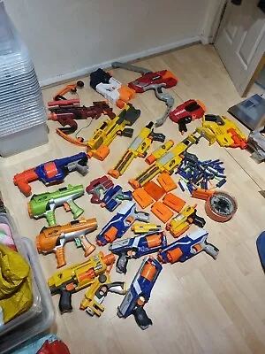 Buy Nerf Gun Bundle X20 With Bullets Massive All Tested And Working • 30£