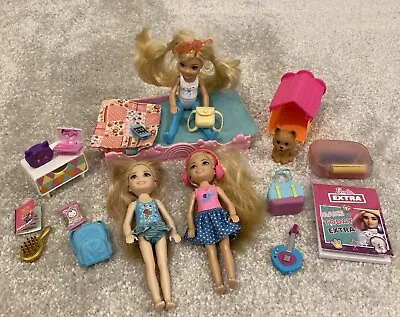 Buy Barbie Club 3 X Chelsea Dolls Bundle Bed Drawers Dog Bags Phone Make Up Etc • 35.99£