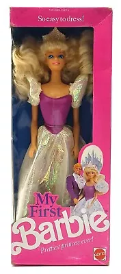 Buy 1989 My First Princess Barbie / Purple-White Gown / Mattel 9942, NrfB • 56.23£