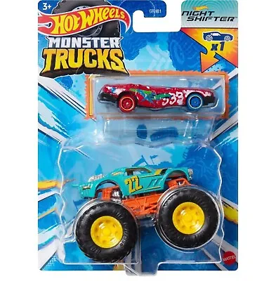 Buy Hot Wheels Monster Trucks Night Shifter 1:64 + Bonus Crushed Die Cast Car NEW • 12.99£