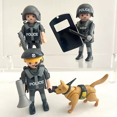 Buy Playmobil Police Swat Team With Police Dog & Handler Playmobil Figures Policemen • 8£
