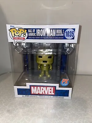 Buy Funko Pop Deluxe Marvel Hall Of Armor Iron Man Model 1 Gold PX Exclusive #1035 • 15£