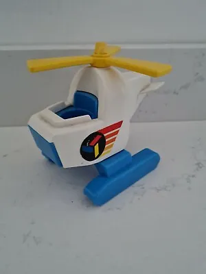 Buy Vintage 1970s Fisher Price Little People Yellow Blue Helicopter Airport • 9.99£