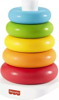 Buy Fisher Price Eco Rock A Stack 5 Colorful Rings & Bat At Rocker Base Stacking Toy • 11.99£