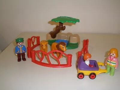 Buy Playmobil 123 Zoo - Lion Enclosure With Keeper, + Visiting Mom & Little One. • 10£