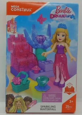 Buy Mega Construx Barbie Dreamtopia Sparkling Waterfall 25 Pcs FWP12 • 10.35£