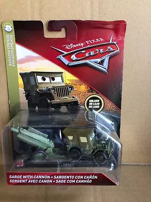 Buy DISNEY CARS DIECAST Cars 3 Sarge With Cannon - Deluxe New 2018 Combined Postage • 11.89£