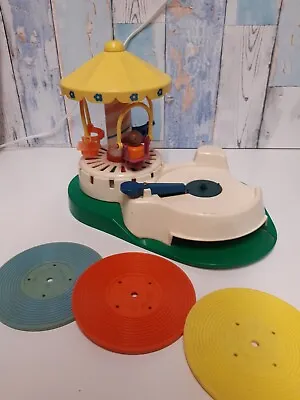 Buy Fisher Price Little People Change A Tune Carousel 1980s Vintage Records Musical • 24.99£