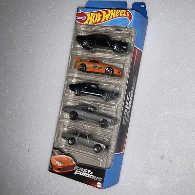 Buy Hot Wheels Fast And Furious 5 Pack New 2023 With Toyota Supra HYL 70 • 9£