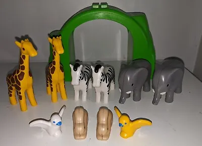 Buy Playmobil 123 - Bundle Of Animals Plus Green Arch For  Zoo Safari Noah's Ark Etc • 14.99£