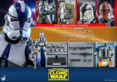 Buy 1/6 Hot Toys Tms023 Star Clone Wars 501st Battalion Clone Trooper Deluxe Ver • 395.99£