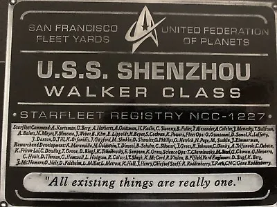 Buy Star Trek Discovery  Tv Series   Uss Shenzhou Plaque. • 30£