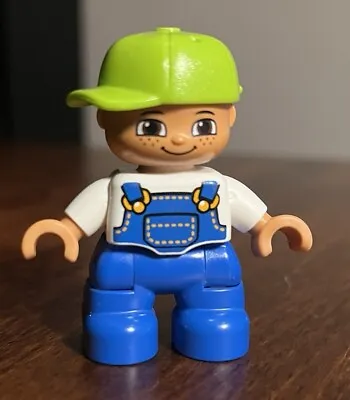 Buy 1x Lego Duplo Figurine Child Boy Bib Blue T-Shirt Baseball Cap VGC • 4£