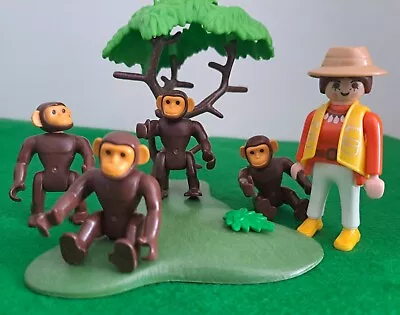Buy Four Playmobil Chimps & Figure - Safari/Zoo/Vet/Animal/Monkey • 5.99£