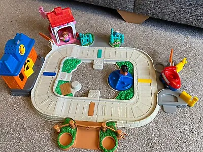 Buy Vintage Fisher Price Little People Train Track Playset With Sweet Shop • 11.99£