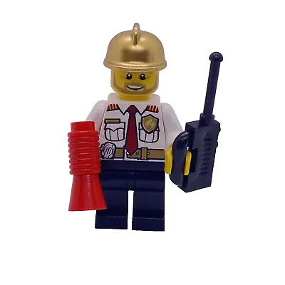 Buy LEGO City - Fire Chief White Shirt & Gold Helmet Cty0973 Appears In Set 60215 • 4.45£