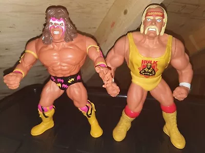 Buy Vintage WWF Talking Ultimate Warrior & Hulk Hogan 12  Figures 1990 • 124.99£
