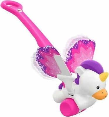 Buy Fisher-Price Push & Flutter Unicorn Pink Push Toy For Babies & Toddlers • 23.99£