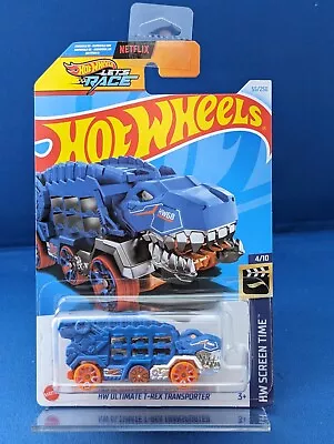 Buy Hotwheels Hw Screentime-HW Ultimate T-Rex Transporter LONG CARD, Blue • 3.89£