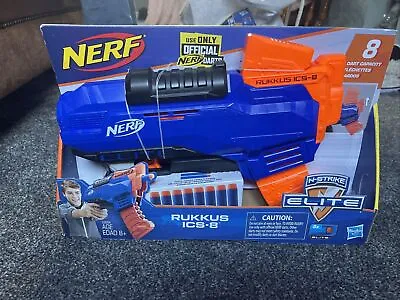 Buy Nerf N-Strike Elite Rukkus ICS-8 Pump Action Foam Dart Blaster Gun Brand New • 8£