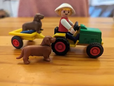 Buy PLAYMOBIL 3715 Boy With Tractor And Dogs **complete Set** • 7.99£
