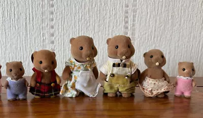 Buy Sylvanian Families | The Waters Family (Beavers) | Vintage 1980s With Babies • 19.50£