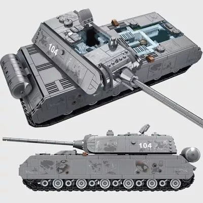 Buy Military Heavy Tank 104 Panzer VIII Maus Building Blocks German WW2 DIY Toys • 150.55£