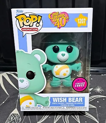 Buy Care Bear Funko Pop Wish Bear Flocked Chase Version #1207  With Pop Protector • 26.99£
