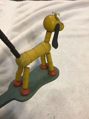 Buy Vintage Fisher-Price Wooden Disney Pluto  Puppet Toy Pop Up • 19.28£