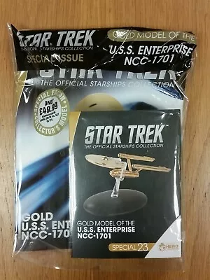 Buy Star Trek Official Starships Collection Gold Model Uss Enterprise Ncc-1701 23 • 34.99£