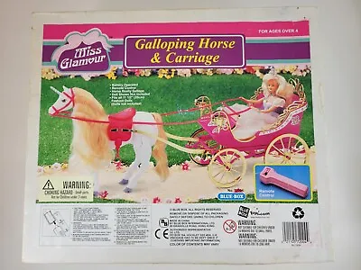 Buy Blue Box Miss Glamour Galloping Horse & Carriage Vintage 90s Toy - NEW SEALED • 39.42£