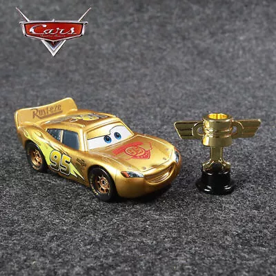 Buy Disney Pixar Cars Gold No.95 McQueen Alloy Trophy Diecast Portables Toy Car Gift • 7.39£