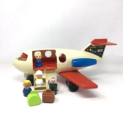 Buy Vintage Fisher Price Little People Fun Jet Plane (183) 4 Figures 1970 • 27.99£