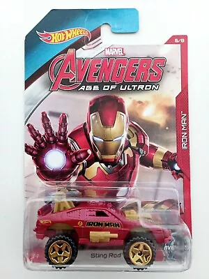 Buy Hot Wheels 2015, Marvel Avengers: Age Of Ultron 'Iron Man - Sting Rod' (Rare) • 6.99£