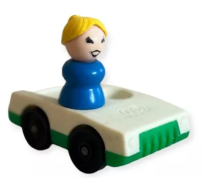 Buy Vintage Little People Fisher Price Figure Green Car Blonde Mum Woman 70s • 9.99£