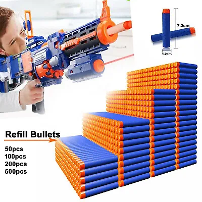 Buy 50 100 200pcs Firm Refills Bullets Fits For Nerf Guns Toy Round Blasters Fitany • 6.99£