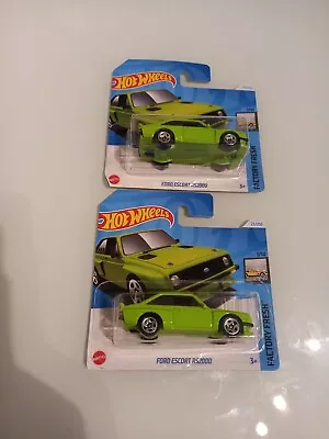 Buy New HOT WHEELS 2024 FORD ESCORT RS2000 LIME GREEN X2 • 4.20£