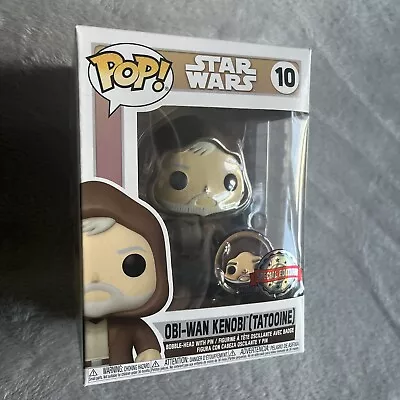 Buy Funko Pop Obi-Wan Kenobi Tatooine 10 Star Wars Bobble-Head With Pin • 27.99£