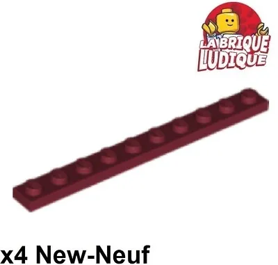 Buy LEGO 4x Flat Plate 1x10 10x1 Dark Red/Dark Red 4477 NEW • 1.94£