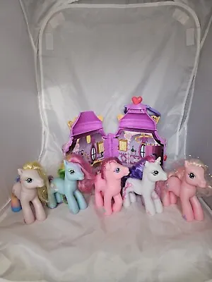 Buy Little Pony Bundle. 4 Ponies & Portable Castle House.  • 16£